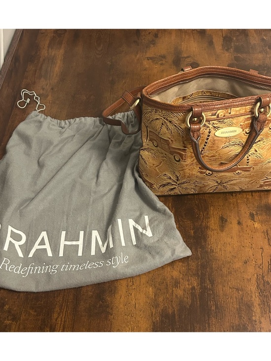 Brahmin Handbags - Vintage Brahmin Copa Cabana Leather Satchel. Rare tropical palm tree car design.